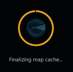 Import progress ring: Finalizing map cache