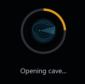 Import progress ring: Opening cave